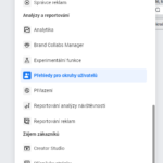 Zvýrazněné Přehledy pro okruhy uživatelů v seznamu nástrojů Business Manageru