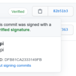Ukázka zobrazení podepsaného commitu na Githubu