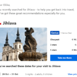 Personalizovaný mail z booking.com, který doporučuje pobyt na základě vyhledávání na webu. Oslovuje také křestním jménem.